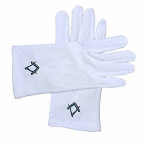 Top vente maçonnique Regalia 100% coton gants broderie personnalisée blanc maçonnique Regalia gants - Product Image 4