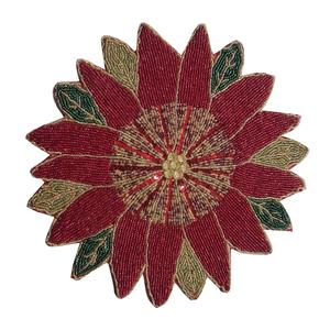 แผ่นรองจานลูกปัดแบบปักลายทรงกลมสำหรับตกแต่งงานอีเว้นท์โต๊ะรับประทานอาหาร - Product Image 2