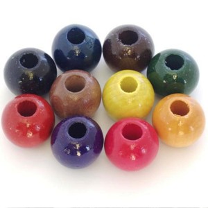 Perles en bois rondes de 10 mm, forme personnalisée et perles en bois colorées, façonnées et dimensionnées à la main, produit artisanal indien - Product Image 4