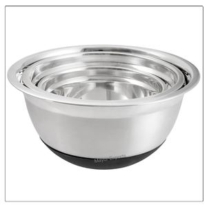 Bol à mélanger en acier inoxydable de 22 cm Bol à salade de cuisine écologique Base en silicone antidérapante Bols antidérapants en métal durable - Product Image 1