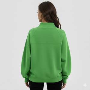 Pull décontracté surdimensionné pour femme, col montant, tricot, haut à manches longues, confortable, tendance, élégant, superposition pour l'hiver et l'automne - Product Image 5