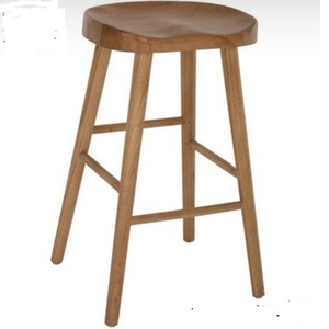 Cocina de madera y taburete de bar hecho a mano con espacio de asiento superior tallado Natural para el hogar Hotel Restaurante bar y cafés de playa - Product Image 1