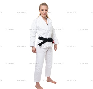 Uniforme de Karate de algodón blanco personalizable de Jiu Jitsu y MMA Gi brasileño con logotipos y parches personalizados, compra a granel de Pakistán - Product Image 2