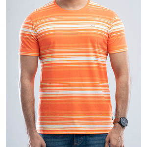 Drop Shipping Color Block T-shirts à rayures pour hommes Col rond Vente en gros T-Shirt à rayures O-Neck Short Sleeves Stripe Tee Custom - Product Image 5