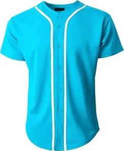 Couleur jaune Noir Rayé Design OEM Vêtements de sport personnalisés Vêtements de baseball et de softball Chemises à boutons en jersey Respirant Séchage rapide Adulte - Product Image 3