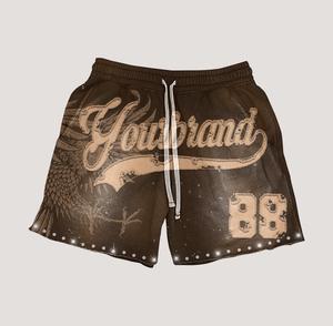 Débardeur court sans manches et ensemble de shorts en coton respirant Logo personnalisé ou vierge lavé à l'acide ourlet brut - Product Image 5