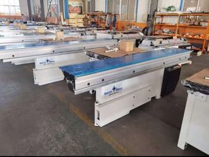 Sierra de Panel Industrial para Cortar Madera, Corte en Ángulo de 45 y 90 Grados, Elevación Manual de la Cuchilla, Inclinación para Trabajos de Carpintería - Product Image 3