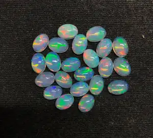 Đá Quý Đá Opal Ethiopia Cháy Tự Nhiên 7X9Mm Đá Quý Hình Bầu Dục Hình Bầu Dục Đá Chất Lượng Hàng Đầu AAA Tự Nhiên Giá Bán Buôn Giá Thấp