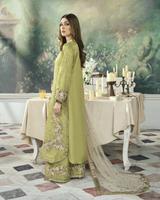Tissu de pelouse floral A-ligne Salwar Kameez brodé à la main dames robe de soirée Style indien pakistanais fêtes de mariage Slip