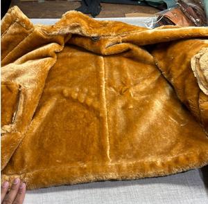 RAF B3 Flight <b>Shearling</b> Real Sheepskin Brown Bomber Vintage Aviator Cockpit Genuine Leather Jacket for <b>Men</b> - Product Image 4