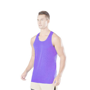Débardeur sans manches en coton pour hommes séchage rapide maille Fitness Gym porter bouton fabricant Stringer tricoté tissage trou décoration - Product Image 4