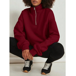 Custom Women's <b>Crewneck</b> Sweatshirts Best Selling Loose Fit Front Logo Lined Breathable for Winter Wholesale - Product Image 1