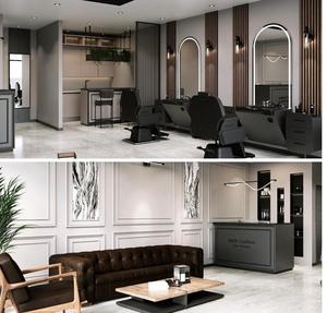Estación de Espejo Triple Individual de Diseño Moderno, Mueble de Madera con Color Opcional, Plegable para Salón de Belleza, Gimnasio, Centro Comercial, Hotel, Taller - Product Image 2
