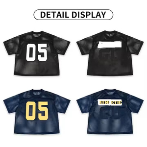 เสื้อครอปไซส์ใหญ่พิเศษเสื้ออเมริกันฟุตบอลระบายอากาศได้ดีเสื้อครอปฟุตบอลตาข่ายเซ็กซี่ - Product Image 6