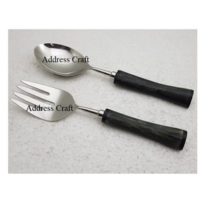 Super Quality Stainless Steel 304 Steel <b>Salad</b> <b>Tools</b> Custom Vintage Style <b>Salad</b> Spoon Fork Set Kitchen <b>Tool</b> Hot Selling Spoon Set - Product Image 5