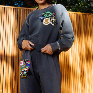 Sweat à capuche épais en molleton 100 % coton, personnalisé OEM, avec lettres brodées, strass et impression en relief, unisexe, coupe oversize, écologique, pour l'hiver - Product Image 2