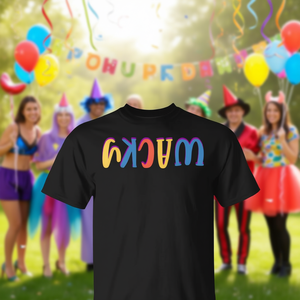 T-shirt Wacky Costume Mismatch Day nera unisex per adulti taglia media - Product Image 3