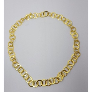 Handmade <b>Brass</b> Necklaces Gold-Plated Religious Style Featuring Diamond and Pearl Stones in Number and <b>Letter</b> Shapes - Product Image 1