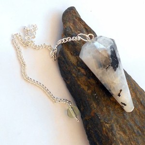 Péndulo de punto de cristal de piedra lunar arcoíris más vendido, cono facetado Natural, radiestesia, modelo de piedras preciosas curativas, tarro de Mascota, recuerdo - Product Image 1