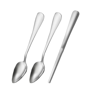 Cuillère à pamplemousses en acier inoxydable Cuillère à fruits dentelée Cuillère à pamplemousse à raisin Cuillère à pamplemousse la plus vendue avec poli miroir - Product Image 2