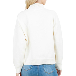 Venta al por mayor de sudadera de cuello redondo para mujer personalizada Casual patrón sólido tejido 100% algodón bordado Logo espalda para Otoño/Invierno - Product Image 6