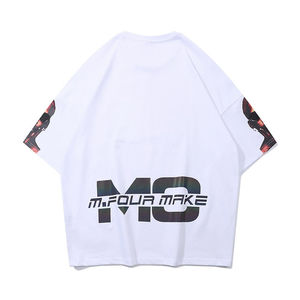 Camiseta extragrande de peso pesado con estampado gráfico y logotipo personalizado para hombre, cuello redondo de algodón 100% de fabricantes de ropa - Product Image 4