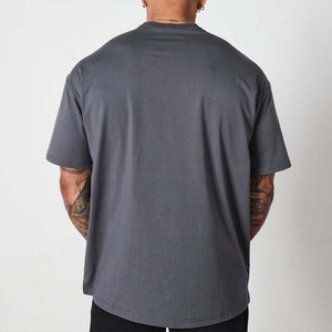 Vêtements de plein air avec logo personnalisé Vêtements de sport très vendus T-shirt de sport oversize de couleur unie pour hommes en coton ample à manches courtes - Product Image 3