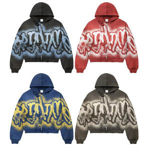 Sudaderas con Capucha Extra Grandes de Estilo Urbano al por Mayor, Sudadera con Capucha Gruesa y Holgada con Cierre, Sudadera con Capucha de Algodón Grueso para Hombre de Talla Grande - Product Image 1