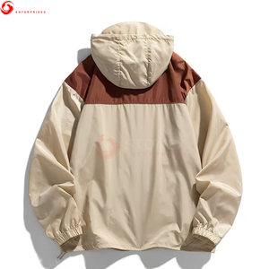 New Arrival Men's Hooded Windbreaker <b>Jacket</b>-High Quality Canvas <b>Thin</b> Lightweight <b>Waterproof</b> Breathable Eco-Friendly Casual - Product Image 2