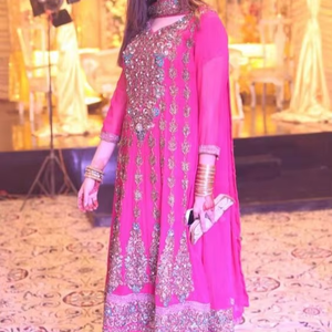 Kurta longue robe élégante, avec pantalon, tenue de soirée avec belle applique, travail pour fête/mariage, 2021 - Product Image 4