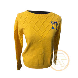 Customized Sigma Gamma Rho Acrylic Embroidered Appliques Button Front Winter Sorority High Quality Anti-Wrinkle Breathable <b>Women</b> - Product Image 1