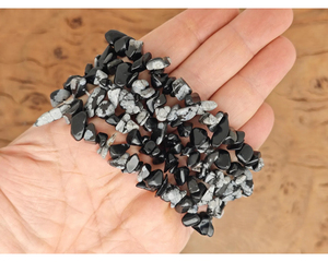 Bracelet en obsidienne flocon de neige sculptée, pierre naturelle tendance, cristal de guérison, éclats de gravier, porte-bonheur pour hommes et femmes - Vente chaude - Product Image 2