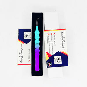 แหนบถอนขนตา45องศาสีทึบปลายไฟเบอร์สแตนเลสสีทูโทนผลิตภัณฑ์คงทนยั่งยืนฉลากส่วนตัว - Product Image 1