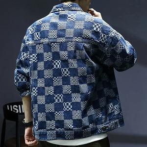 Men's Retro Flannel Plaid <b>Shirt</b> Jacket Spring Autumn Casual Long-Sleeved Windbreaker Lapel for Motorcycle Auto Racing Wear - Product Image 3