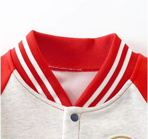 Veste universitaire unisexe pour enfants en tricot écologique, respirante et coupe-vent, en polyester/coton, doublée de polaire, style streetwear - Product Image 6