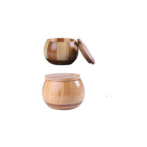 Recipiente de madera para sal y pimienta, contenedor dividido con cuchara para servir y tamaño personalizado, precio barato - Product Image 5