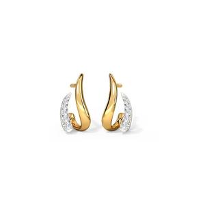 Boucles d'oreilles en diamant de laboratoire de coupe ronde pour ses goujons en diamant en or jaune massif pour cadeau boucles d'oreilles de mariage sans conflit - Product Image 2
