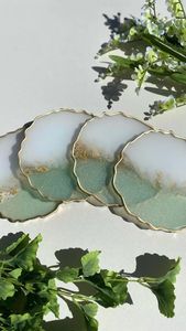 MEILLEURS sous-verres en résine de luxe faits à la main tampons carrés de couleur personnalisables pour ensemble de table de tapis de cuisine meilleur prix - Product Image 6