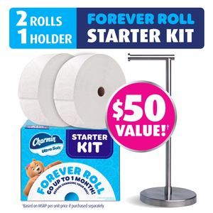 Charminn Toilet Paper Ultra Soft, Forever <b>Roll</b> Starter <b>Kit</b>, 1 Holder, 2 <b>Rolls</b>, 2-ply Bath Tissue - Product Image 2