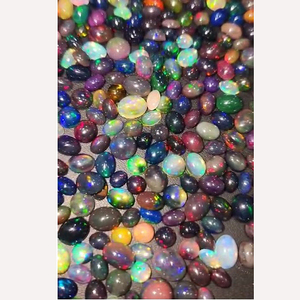 672ชิ้นโอปอลสีดำจากเอธิโอเปียธรรมชาติพร้อมด้วยไฟ6x4มม. 7x5มม. ทรงรี Cabochon 317 CTS iroc หลวมลดการขายพลอย CAB เรา $159สำหรับทุกคน - Product Image 2
