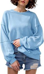 Sweat surdimensionné décontracté col rond hauts pullover chemises à manches longues à la mode automne mode vêtements 2025 pour les femmes conception douanière - Product Image 2