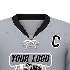 Jersey de hockey sobre hielo de diseño libre de poliéster de alta calidad, impresión por sublimación, logotipo bordado, camisetas de hockey sobre hielo personalizadas - Product Image 3