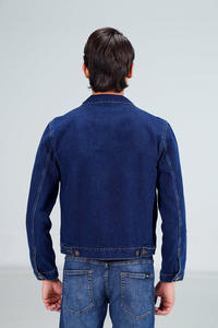 แจ็คเก็ตยีนส์มีกระดุมพิมพ์ลายสำหรับผู้ชายเสื้อแจ็กเก็ตยีนส์ออกแบบได้ตามต้องการ - Product Image 3