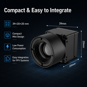 โมดูลเลนส์กล้องถ่ายภาพความร้อน FPV 256x192 เซ็นเซอร์อินฟราเรดแบบ VOx ไม่ต้องระบายความร้อน สำหรับโดรนมองเห็นในเวลากลางคืน - Product Image 6