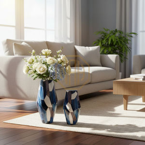 แจกันเหล็กลายดอกไม้สไตล์ชายฝั่ง หรูหรา หลากสี ลายโมเสคโลหะเคลือบเงา แจกันตกแต่งบ้าน ขายส่งจากโรงงานโดยตรง - Product Image 3