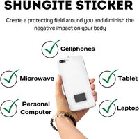 Autocollant de protection EMF en Shungite pour téléphone, Pierre naturelle polie, Guérison, Amour, Feng Shui, Anti-radiation, Anti-routers Wi-Fi, Anti-mobilité