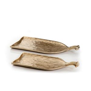 Plateau de service en métal au design martelé argenté Plateau de service à nourriture et à café pour centre de table - Product Image 3