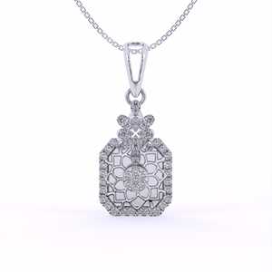 Attrayant Floral Matrix Diamant Pendentif Ensemble Avec Boucles D'oreilles Pour Elle Lab Grown Diamant Pendentif Ensemble Avec De Belles Boucles D'oreilles - Product Image 3