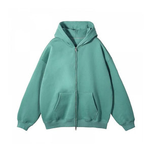 Comprar Premium personalizado de alta calidad Vintage algodón liso con capucha Fleece Heavyweight Zip up sudaderas con capucha para los hombres - Product Image 2