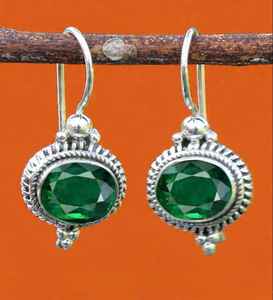 Pendientes de Esmeralda, Plata de Ley 925, Chapados en Oro, Bonitos, Regalo de Piedra de Nacimiento de Mayo para Mujer, Aniversario, Elegantes - Product Image 1